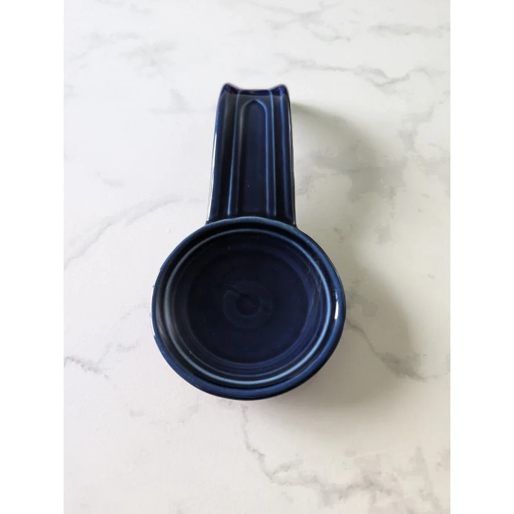 Fiesta HLC Homer Laughlin Cobalt Blue Ceramic Spoon Rest Utensil Holder‎ USA